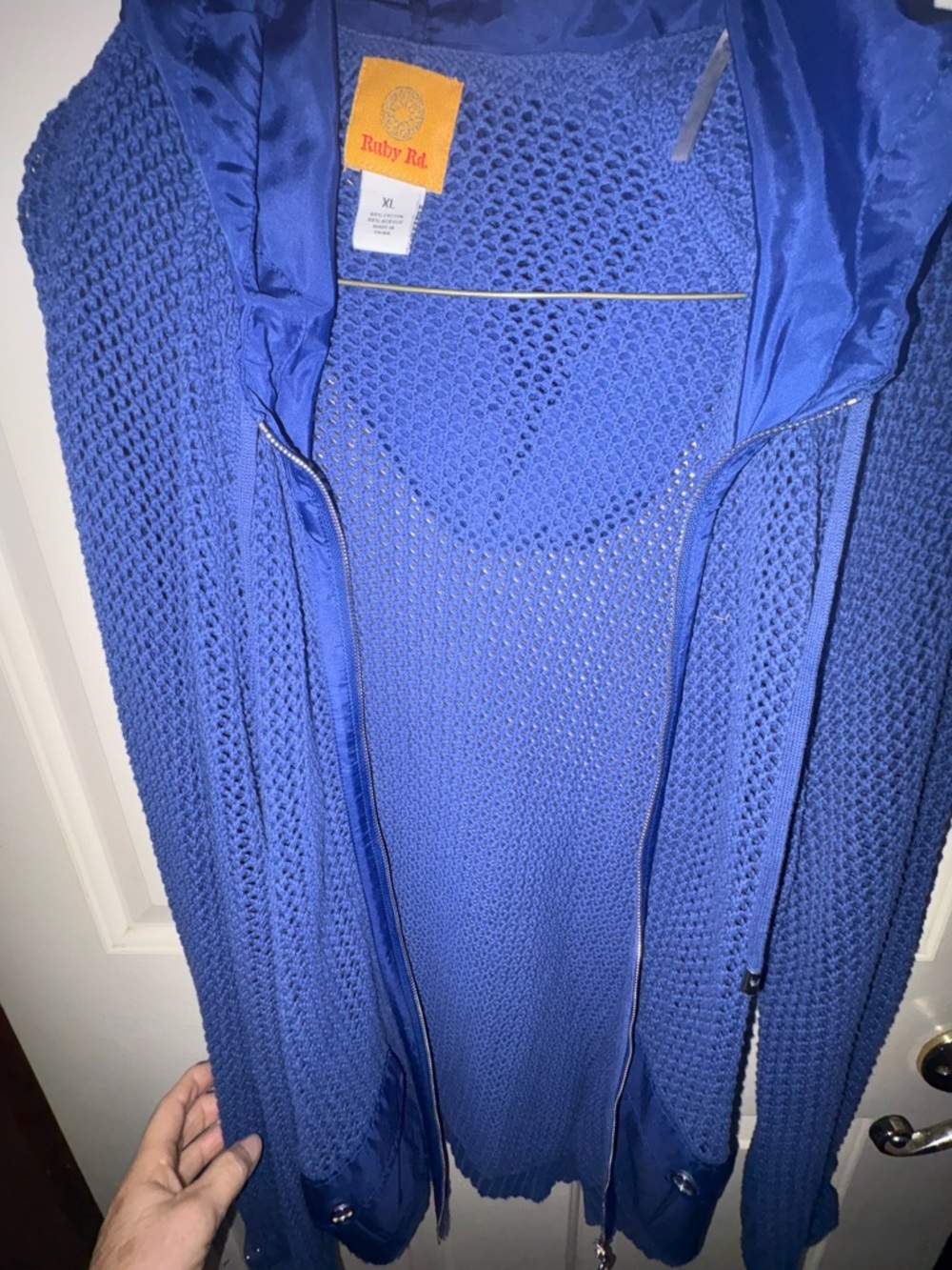 Ruby Rd. Royal Blue Knit Zip Hoodie